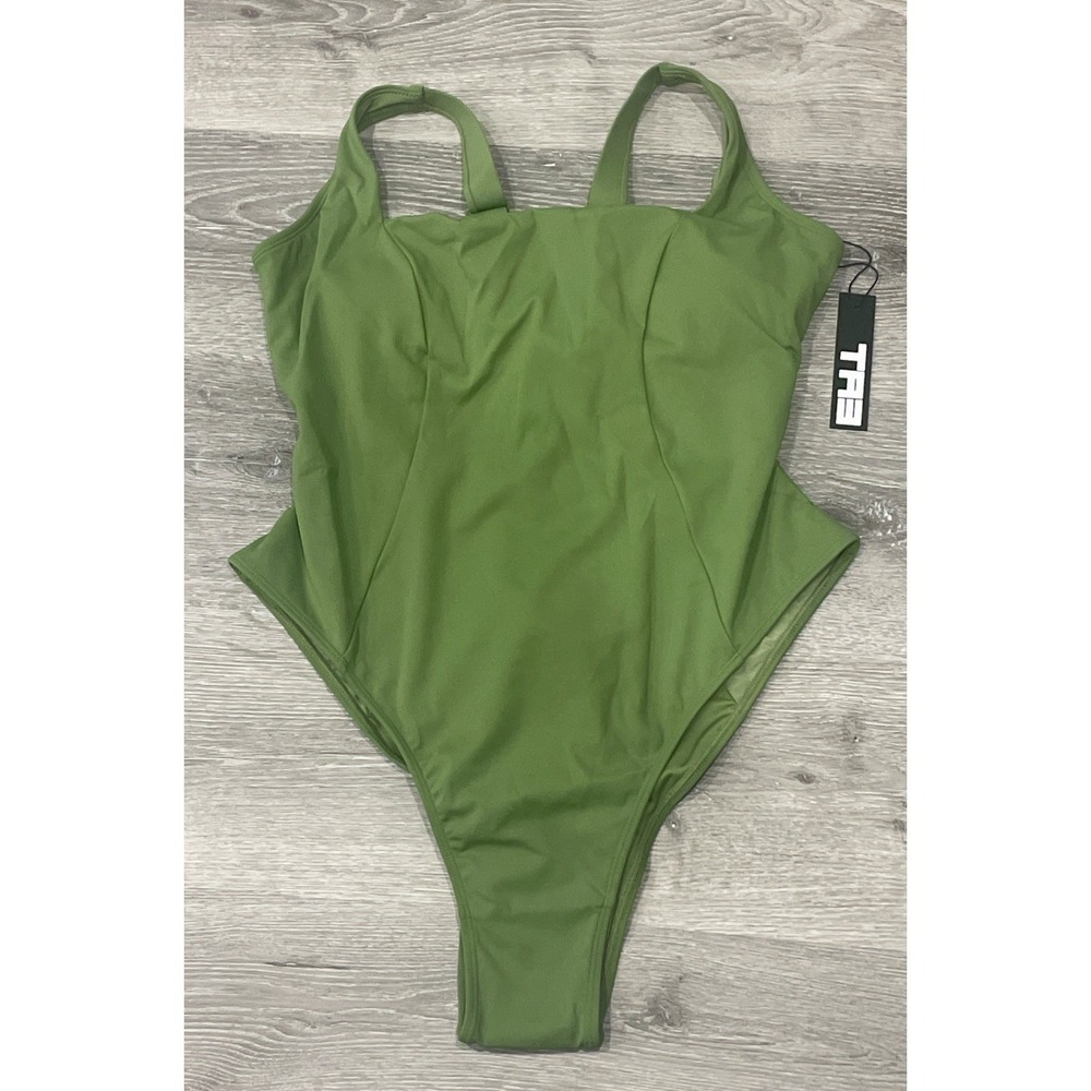 NWT TA3 Army Green Hi Cut Squarey Swimsuit Women's Size 2X‎ Short TA3017S
